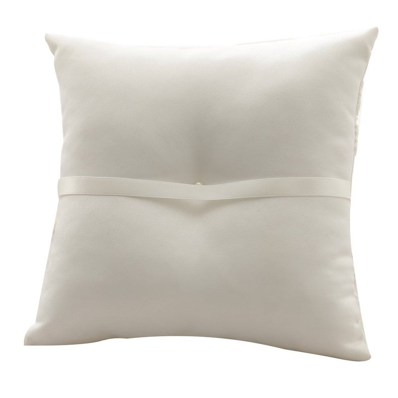 Bodosac Awtlife Flower Wedding Ring Pillow Ivory Cushion Bearer for Beach Wedding 8.26 Inch - Image 5